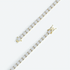 14k Yellow Gold 4.0Ct Emerald Cut Lab Grown GDGL Diamond Tennis Bracelet Women's - Image 3 - GEMHUB & CO.