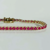 Natural 4.25 Ct Round Cut Red Ruby 14k Yellow Gold Tennis Bracelet For Women - GEMHUB & CO.