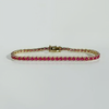 Natural 4.25 Ct Round Cut Red Ruby 14k Yellow Gold Tennis Bracelet For Women - Image 2 - GEMHUB & CO.