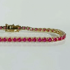 Natural 4.25 Ct Round Cut Red Ruby 14k Yellow Gold Tennis Bracelet For Women - Image 3 - GEMHUB & CO.