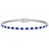 Women's 6Ct Round Cut Natural Sapphire & Diamond Tennis Bracelet 14k White Gold