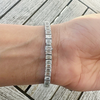 Unique Design Tennis Bracelet 14K White Gold Emerald Cut 12Ct Lab Grown Diamond - GEMHUB & CO.