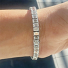 Unique Design Tennis Bracelet 14K White Gold Emerald Cut 12Ct Lab Grown Diamond - Image 2 - GEMHUB & CO.