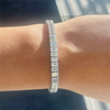 Unique Design Tennis Bracelet 14K White Gold Emerald Cut 12Ct Lab Grown Diamond - Image 3 - GEMHUB & CO.