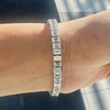 Unique Design Tennis Bracelet 14K White Gold Emerald Cut 12Ct Lab Grown Diamond - Image 4 - GEMHUB & CO.