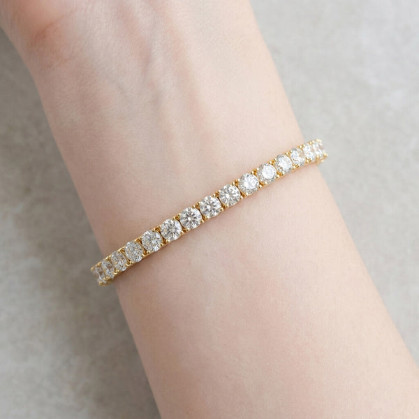 Sparkling 9.50Ct Natural Diamond Tennis Bracelet 14k Yellow Gold Certified Round - Image 2 - GEMHUB & CO.
