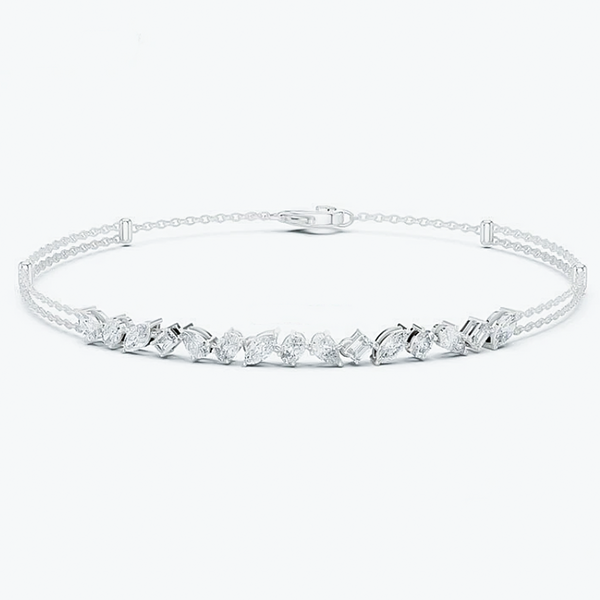 Fancy Charm Marquise Cut Natural Diamond Wedding Chain Tennis Bracelet 14k Gold - Image 2 - GEMHUB & CO.