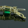 Natural Green Emerald & Diamond Women's Tennis Bracelet Solid 14k Yellow Gold - Image 2 - GEMHUB & CO.