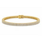 (GH/SI-I2) 8Ct Natural Diamond Double Row Tennis Bracelet 14k Yellow Gold Unisex