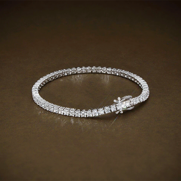 Certified 4.95Ct Round Natural Diamond Exquisite Tennis Bracelet 14k Gold GH/VS - Image 2 - GEMHUB & CO.