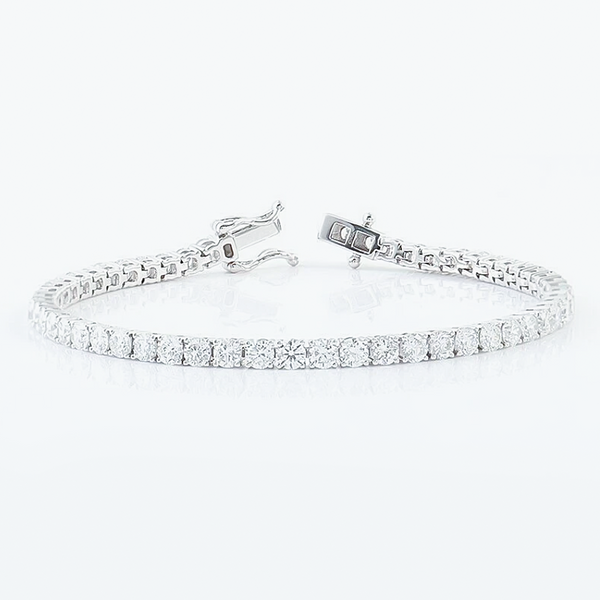 Certified 4.95Ct Round Natural Diamond Exquisite Tennis Bracelet 14k Gold GH/VS - Image 4 - GEMHUB & CO.