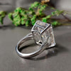14.50 Ct Emerald Cut Off White Moissanite Ring – Bridal Jewelry 18K Gold Plated Ver 18K Gold Plated