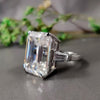 14.50 Ct Emerald Cut Off White Moissanite Ring – Bridal Jewelry 18K Gold Plated Ver 18K Gold Plated
