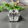14.50 Ct Emerald Cut Off White Moissanite Ring – Bridal Jewelry 18K Gold Plated Ver 18K Gold Plated