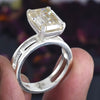 3.80 Ct Off White Moissanite Solitaire Ring – Wedding Gift Idea 18K Gold Plated Ver 18K Gold Plated