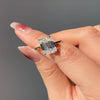 4.15 Ct Certified Emerald Cut Off White Moissanite Ring – Festival Gift 18K Gold Plated