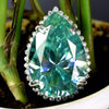 27.20 Ct Pear Cut Blue Moissanite Ring in – Festival Showstopper 18K Gold Plated Ve 18K Gold Plated