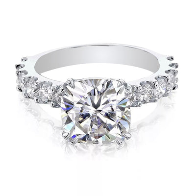3.50 Ct Cushion Cut Off White Moissanite Ring in – Gift for Wife 18K Gold Plated Ve 18K Gold Plated