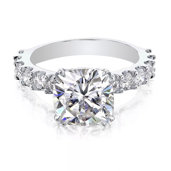 3.50 Ct Cushion Cut Off White Moissanite Ring in – Gift for Wife 18K Gold Plated Ve 18K Gold Plated