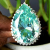 27.20 Ct Pear Cut Blue Moissanite Ring in – Festival Showstopper 18K Gold Plated Ve 18K Gold Plated