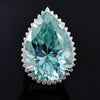 27.20 Ct Pear Cut Blue Moissanite Ring in – Festival Showstopper 18K Gold Plated Ve 18K Gold Plated