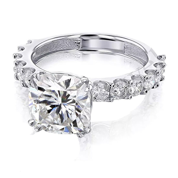 3.50 Ct Cushion Cut Off White Moissanite Ring in – Gift for Wife 18K Gold Plated Ve 18K Gold Plated