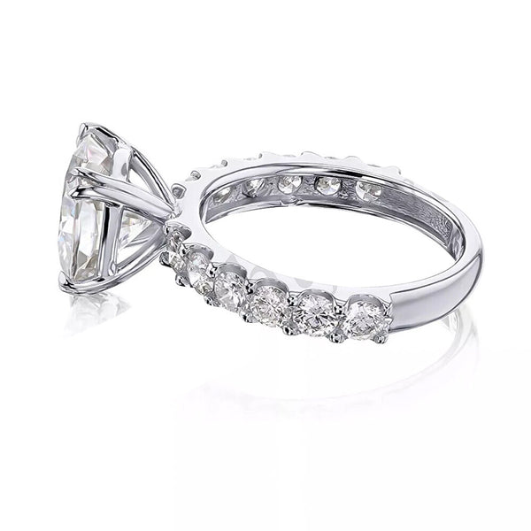 3.50 Ct Cushion Cut Off White Moissanite Ring in – Gift for Wife 18K Gold Plated Ve 18K Gold Plated