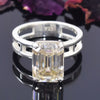 3.80 Ct Off White Moissanite Solitaire Ring – Wedding Gift Idea 18K Gold Plated Ver 18K Gold Plated