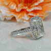3.95 Ct Certified Radiant Cut Off White Moissanite Ring – Gift for Her 18K Gold Pla 18K Gold Plated