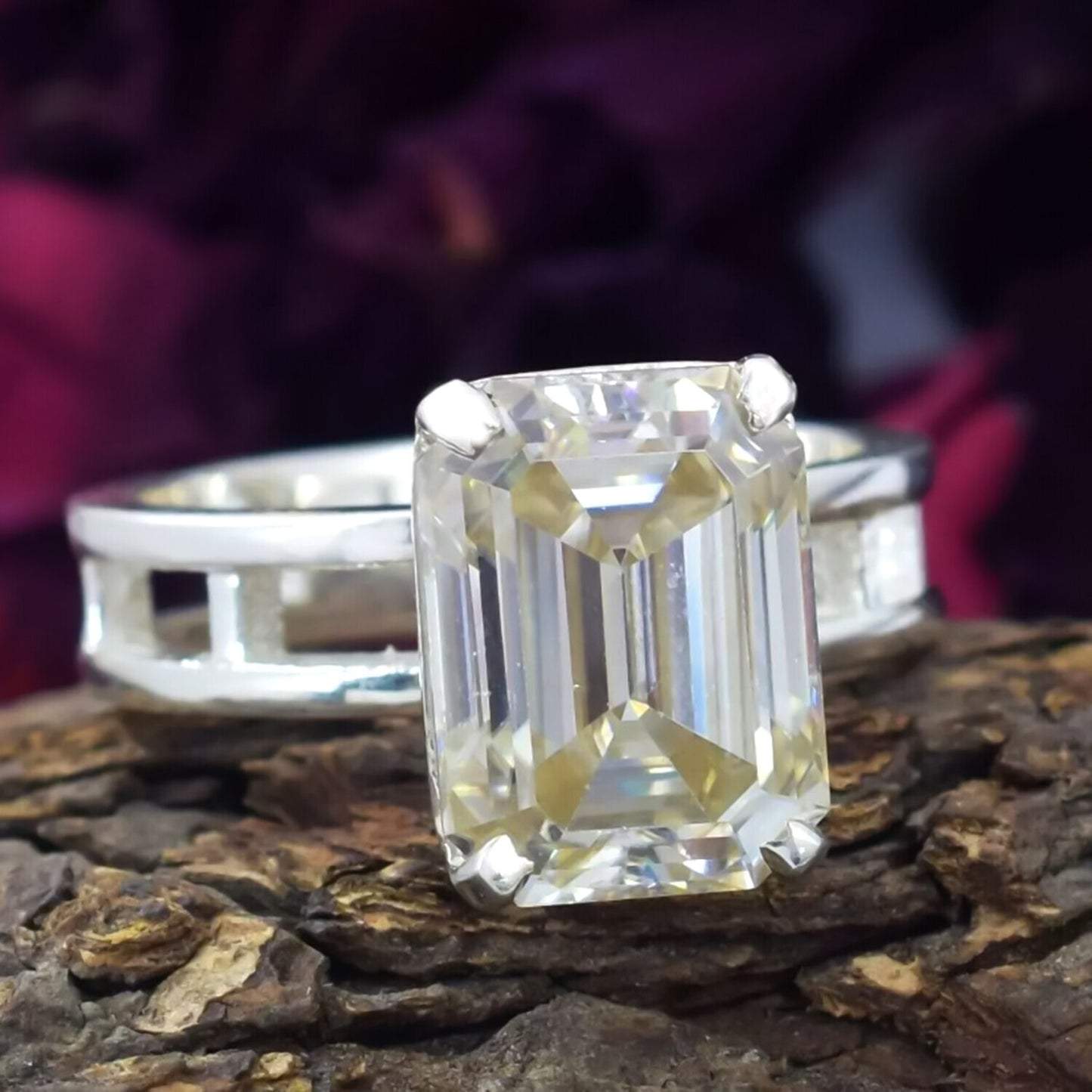 3.80 Ct Off White Moissanite Solitaire Ring – Wedding Gift Idea 18K Gold Plated Ver 18K Gold Plated