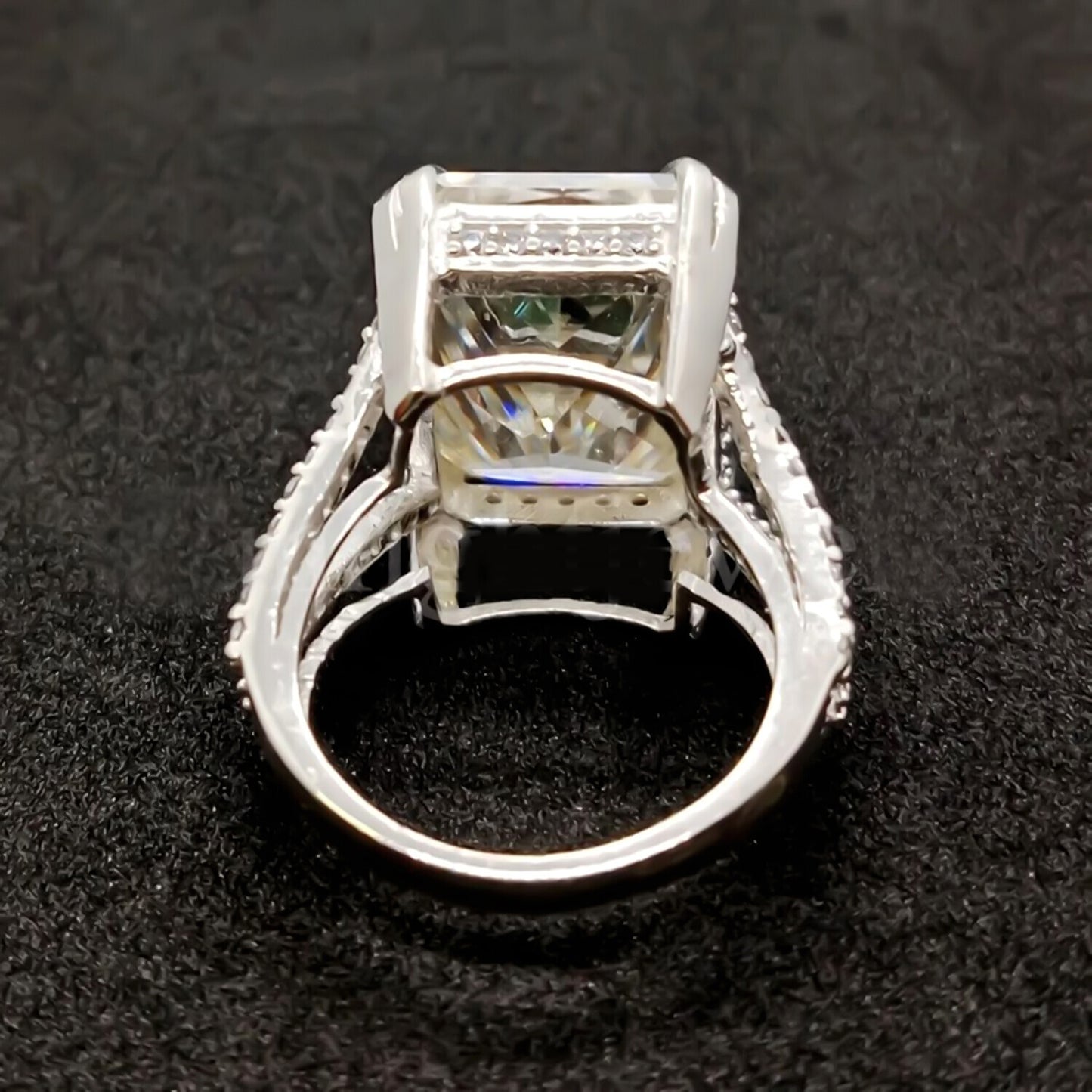 15.65 Ct Off White Moissanite Solitaire Ring Wedding Gift for Wife 18K Gold Plated 18K Gold Plated