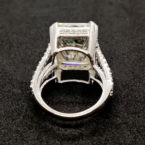15.65 Ct Off White Moissanite Solitaire Ring Wedding Gift for Wife 18K Gold Plated 18K Gold Plated