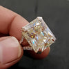 15.65 Ct Off White Moissanite Solitaire Ring Wedding Gift for Wife 18K Gold Plated 18K Gold Plated
