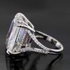 10 Ct Emerald Cut Off White Moissanite Ring Wedding Gift for Women 18K Gold Plated 18K Gold Plated