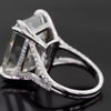 10 Ct Emerald Cut Off White Moissanite Ring Wedding Gift for Women 18K Gold Plated 18K Gold Plated