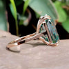17.60 Ct Blue Emerald Cut Moissanite Ring Bold Statement Gift Ring 18K Gold Plated 18K Gold Plated