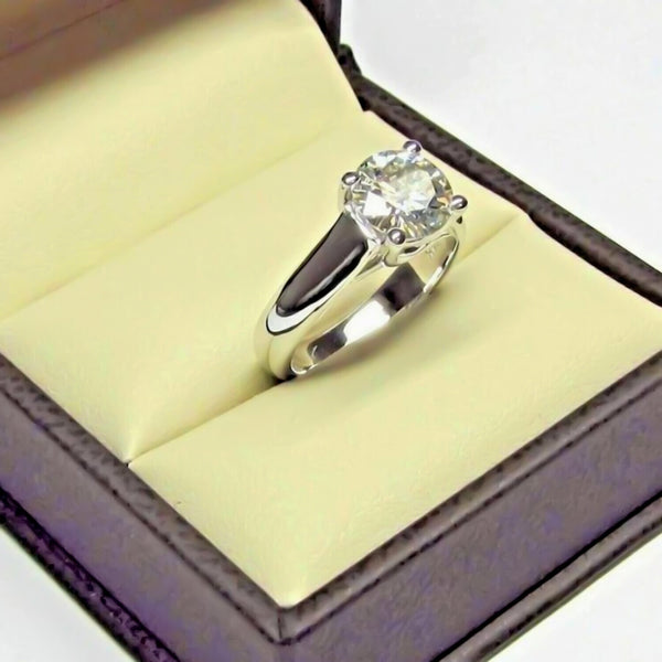 3.30 Ct Round Cut White Moissanite Halo Ring in Gift for Engagement 18K Gold Plated
