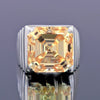 15.30 Ct Asscher Cut Champagne Moissanite Ring Gift for Wedding 18K Gold Plated Ver 18K Gold Plated