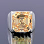 15.30 Ct Asscher Cut Champagne Moissanite Ring Gift for Wedding 18K Gold Plated Ver 18K Gold Plated