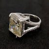 15.65 Ct Off White Moissanite Solitaire Ring Wedding Gift for Wife 18K Gold Plated 18K Gold Plated