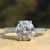 3 Ct Round Treated Off White Moissanite Ring Gift for Her Wedding 18K Gold Plated V 18K Gold Plated