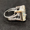 15.65 Ct Off White Moissanite Solitaire Ring Wedding Gift for Wife 18K Gold Plated 18K Gold Plated