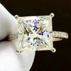 5.25 Ct Princess Cut Off White Moissanite Ring Gift for Her Shine 18K Gold Plated V 18K Gold Plated