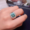 5.80 Ct Blue Round Cut Moissanite Ring for Wedding or Anniversary 18K Gold Plated V 18K Gold Plated
