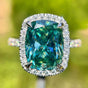 10.10 Ct Cushion Cut Blue Moissanite Solitaire Ring Wedding Gift 18K Gold Plated Ve 18K Gold Plated