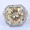 8.60 Ct Champagne Moissanite Men's Ring in – July Anniversary Gift 18K Gold Plated 18K Gold Plated