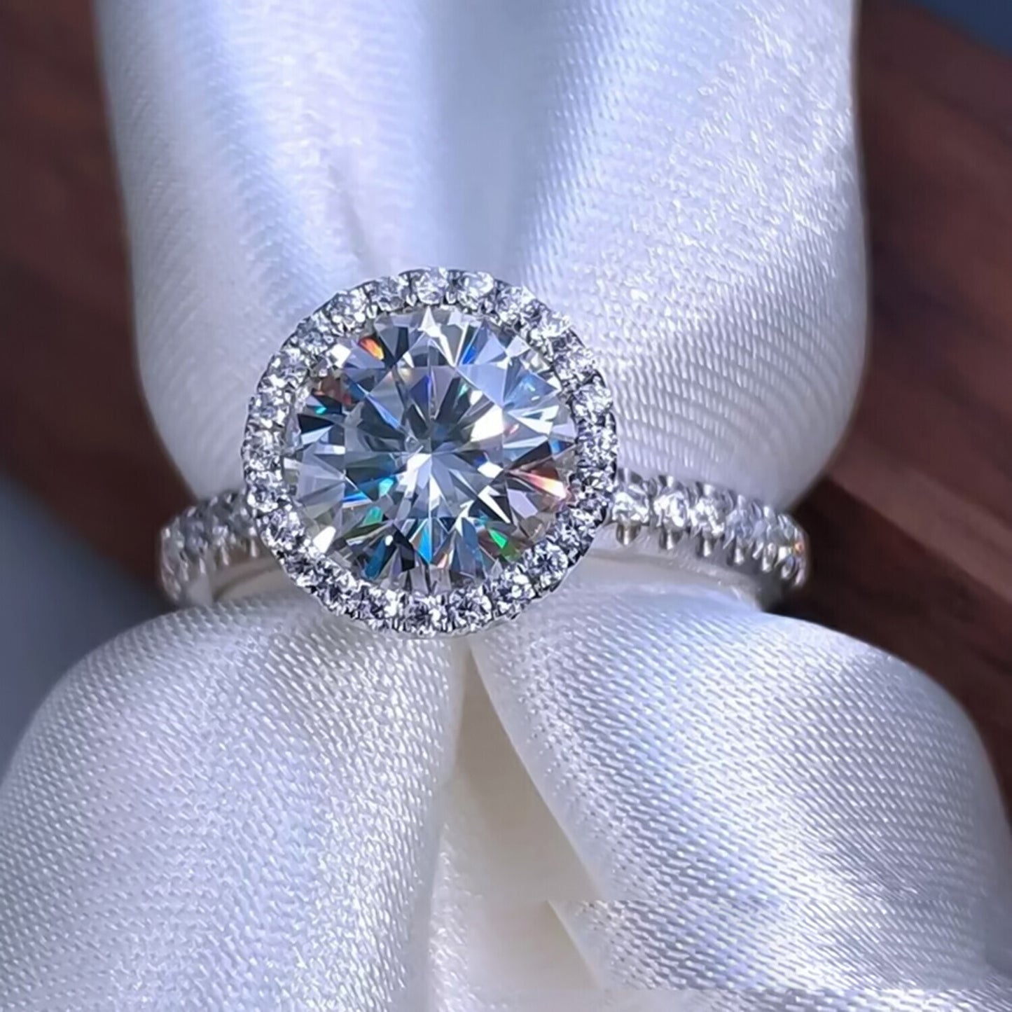 3.25 Ct Round Off White Moissanite Solitaire Ring in – Gift Pick 18K Gold Plated Ve 18K Gold Plated