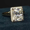 3.90 Ct Radiant Cut Off White Moissanite Ring in – Summer Gift 18K Gold Plated Verm 18K Gold Plated