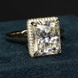 3.90 Ct Radiant Cut Off White Moissanite Ring in – Summer Gift 18K Gold Plated Verm 18K Gold Plated