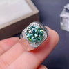 5.80 Ct Blue Round Cut Moissanite Ring for Wedding or Anniversary 18K Gold Plated V 18K Gold Plated